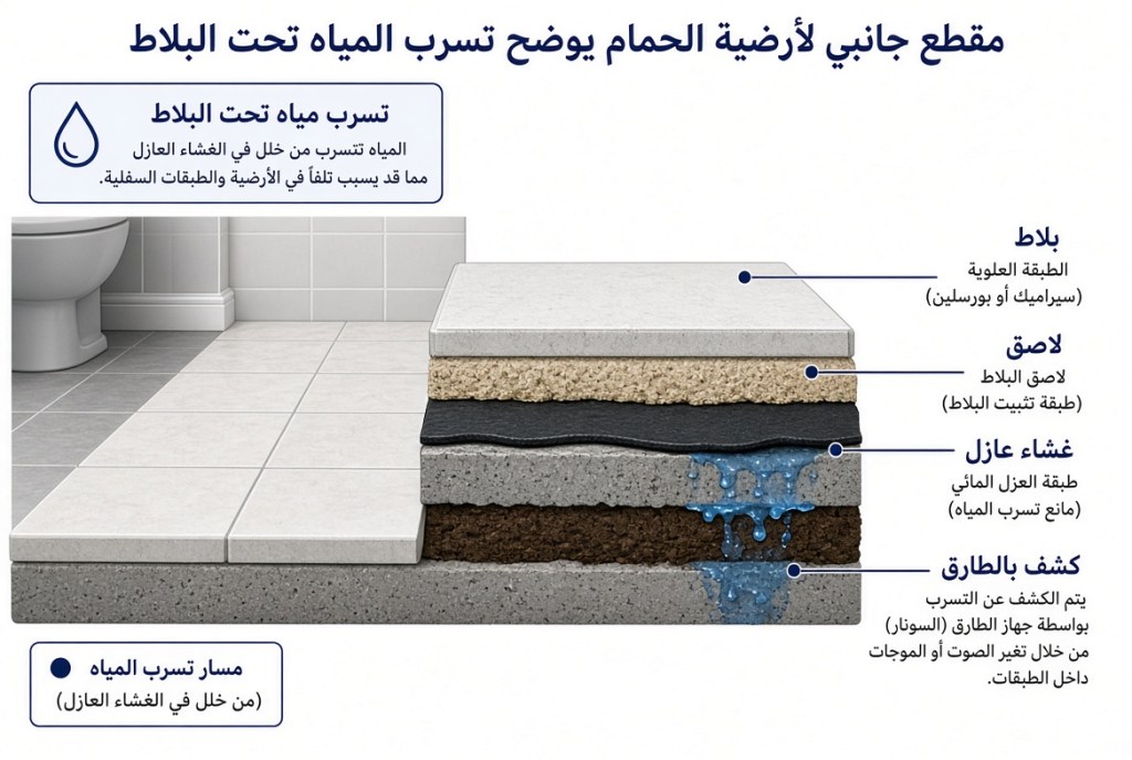 جهاز كشف تسرب المياه تحت البلاط